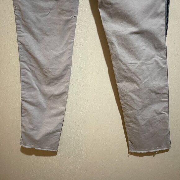 Nili Lotan 0 Jenna Dove Gray Side Stripe Chino Utility Pant Raw Hem Flap Pocket - Picture 8 of 12